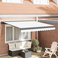 vidaXL Sklopná markíza Biela 300 x 250 cm Plátno a hliník