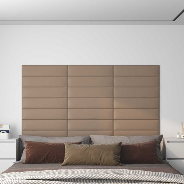 vidaXL Nástenný čelník 12 pcs 60 x 15 cm Kapučínová látka