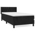 vidaXL Posteľný rám boxspring s matracom čierny 100x200 cm zamat