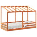 vidaXL Detská posteľ so strechou voskovohnedá 90x200 cm borovic. masív