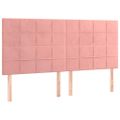 vidaXL Posteľný rám boxsping s matracom ružový 160x200 cm zamat