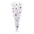 vidaXL Umelý vianočný stromček s 150 LED-i Biela 120 cm PVC a oceľ