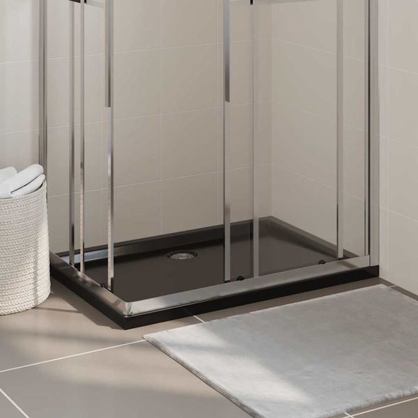 vidaXL Obdĺžniková sprchová vanička z ABS čierna 70x100 cm