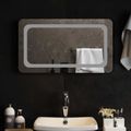 vidaXL Zrkadlo do kúpeľne s LED Priehľadná 70 x 40 cm tvrdené sklo