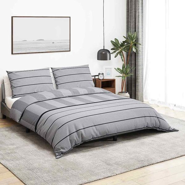 vidaXL Súprava obliečok na paplón sivá 200x220 cm bavlna
