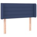 vidaXL Čelo postele s LED modré 93x16x78/88 cm látka