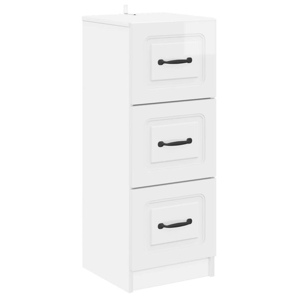 vidaXL Zásuvkový kabinet Biela s vysokým leskom 33 x 34,5 x 87 cm