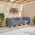 vidaXL Modulová pohovka 3 ks Látka Sivá 140 x 70 x 36 cm