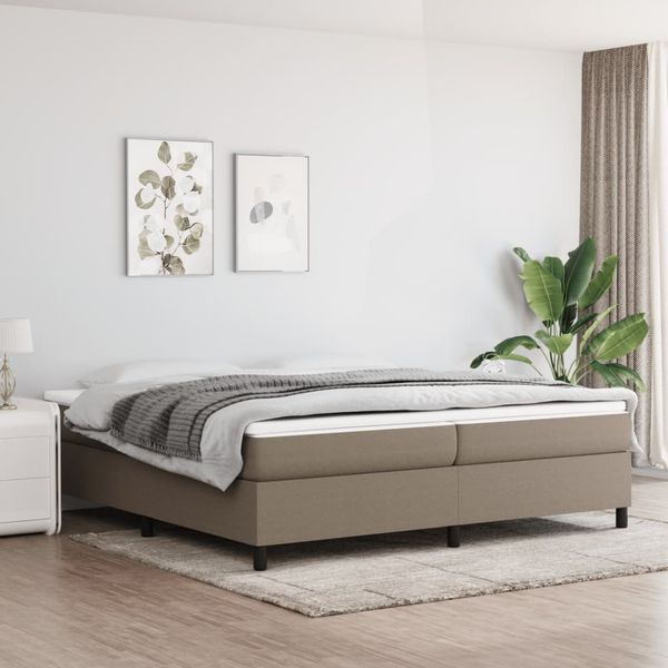 vidaXL Posteľný rám s boxspringom sivohnedá 200x200 cm látka