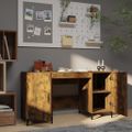vidaXL Stôl dymový dub 140x50x75 cm spracované drevo