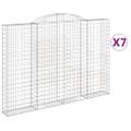 vidaXL Oblúkové gabionové koše 7ks 300x30x200/220cm pozinkované železo