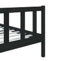 vidaXL Posteľný rám čierny 75x190 cm malé jednolôžko masívne drevo