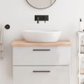 vidaXL Kúpeľňová doska 80x60x(2-4) cm neošetrený masív