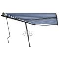 vidaXL Stojaca ručne zaťahovacia markíza 450x300 cm modro-biela