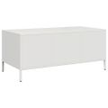 vidaXL Konferenčný stolík biely 101,5x50x43,5 cm oceľ