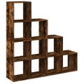 vidaXL Knižnica 4-posch. dymový dub 131,5x29x131,5 cm kompozitné drevo