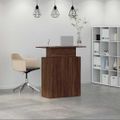 vidaXL Recepčný stôl hnedý dub 100x40x104 cm kompozitné drevo