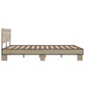 vidaXL Posteľný rám dub sonoma 135x190 cm kompozitné drevo a kov