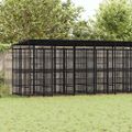 vidaXL Vonkajší koterec pre psov so strechou oceľ 18,43 m²