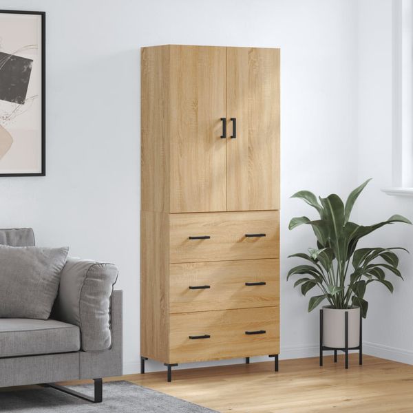 vidaXL Vysoká skrinka dub sonoma 69,5x34x180 cm spracované drevo