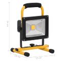 vidaXL Nabíjateľný LED reflektor s rukoväťou 20 W teplé biele svetlo