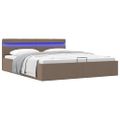 vidaXL Hydraulický posteľný rám+úložný priestor, LED, látka 180x200 cm
