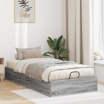 vidaXL Otomanový posteľný rám s úložiskom Sivá Sonoma 203 x 90 x 25 cm