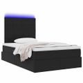 vidaXL LED úložná posteľ s matracom Čierna 120 x 200 cm Zamat