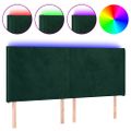 vidaXL Čelo postele s LED tmavozelené 163x16x118/128 cm zamat