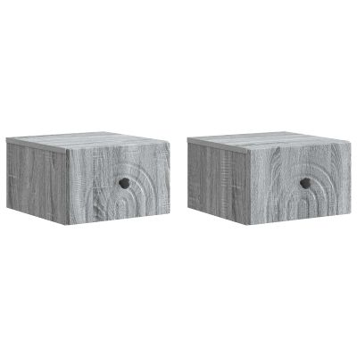 vidaXL Nástenná nočná skrinka 2 pcs Sivá sonoma 33 x 34,5 x 20 cm