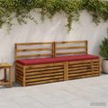vidaXL Vankúš na lavičku SOEST 100% polyester Červená 200 x 40 x 5 cm