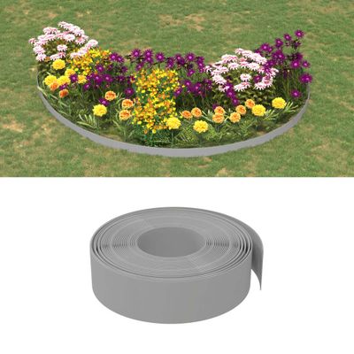 vidaXL Záhradné obruby 5 ks sivé 10 m 15 cm polyetylén