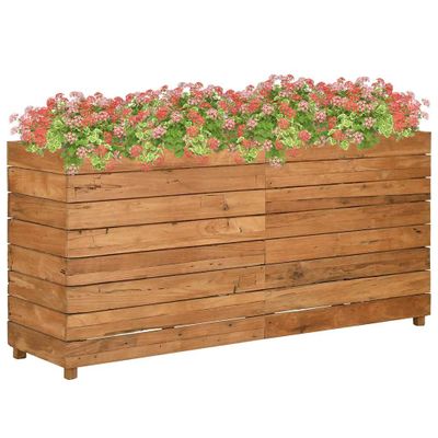 vidaXL Vyvýšený záhon 150x40x72 cm, recyklované tíkové drevo a oceľ