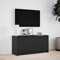 vidaXL TV stolík s LED čierny 100x34x50 cm kompozitné drevo
