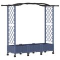vidaXL Vyvýšený záhon s mriežkou a strechou Sivá 169 x 40 x 129 cm PP