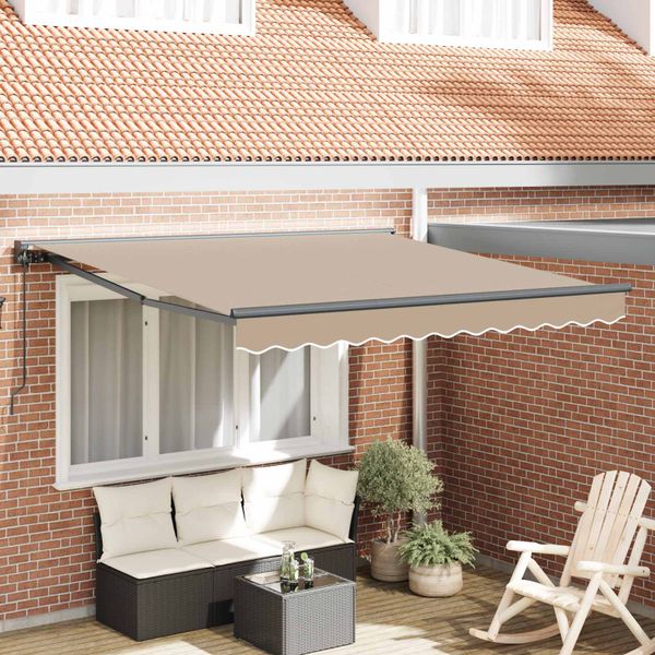 vidaXL Rám markízy Béžová 300 x 250 cm Polyester s PU povrchom