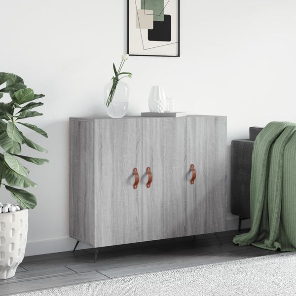 vidaXL Komoda sivý dub sonoma 90x34x80 cm kompozitné drevo