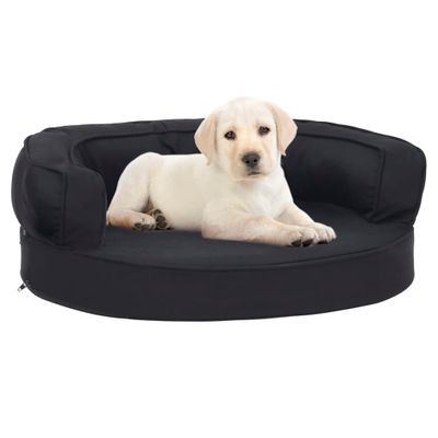 vidaXL Ergonomický matrac pre psa 60x42 cm ľanový vzhľad čierny
