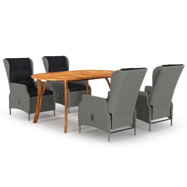 vidaXL 5-dielna záhradná jedálenská súprava bledosivá