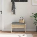 vidaXL Predsieňová lavica s vankúšom Sonoma dub 63 x 38 x 40 cm
