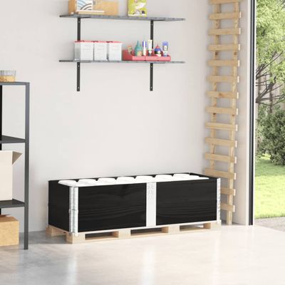 vidaXL Paletové ohrádky 2 ks čierne 150x50 cm borovicový masív