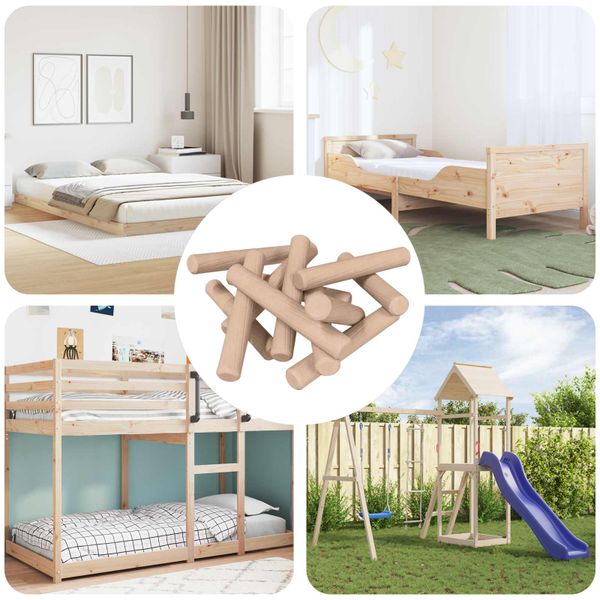 vidaXL Drevené kolíky 12 pcs Hnedá Ø6 x 40 mm Drevený masív