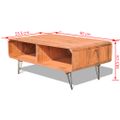 vidaXL Konferenčný stolík 90x55,5x38,5 cm, masív paulovnia, hnedý