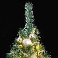vidaXL Umelý vianočný stromček 300 LED, súprava gulí a sneh 240 cm