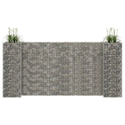 vidaXL Gabiónový kvetináč v tvare H, oceľový drôt 260x40x120 cm