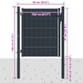 vidaXL Plotová brána PVC a oceľ 100x81 cm antracitová