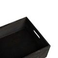 VidaXL Drevená škatuľka s rúčkami čierna 40x30x13 cm masívna borovica