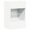 vidaXL Nástenné skrinky s LED osvetlením pre TV 2 ks biele 40x30x60,5 cm