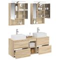vidaXL Sada kúpeľňového nábytku 5 pcs Dub sonoma