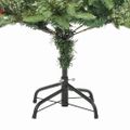 vidaXL Osvetlený vianočný stromček so šiškami, zelený 150 cm, PVC a PE